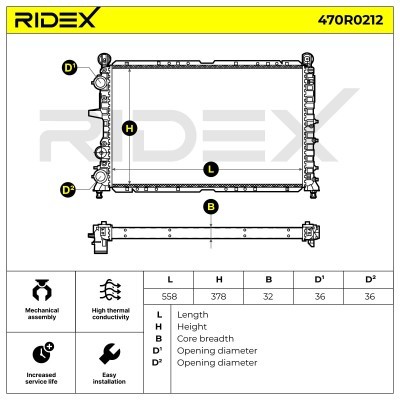 Kühler, Motorkühlung RIDEX 470R0212 470R0212 - foto 8