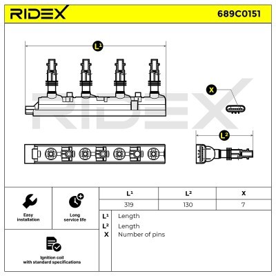 Zündspule RIDEX 689C0151 689C0151 - foto 9