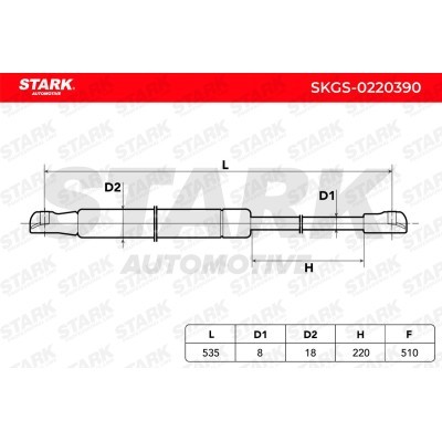 Gasfeder, Koffer-/Laderaum Stark SKGS-0220390 SKGS-0220390 - foto 3