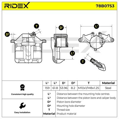Bremssattel RIDEX 78B0753 78B0753 - foto 5