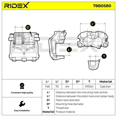 Bremssattel RIDEX 78B0580 78B0580 - foto 5