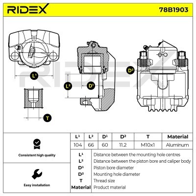 Bremssattel RIDEX 78B1903 78B1903 - foto 3