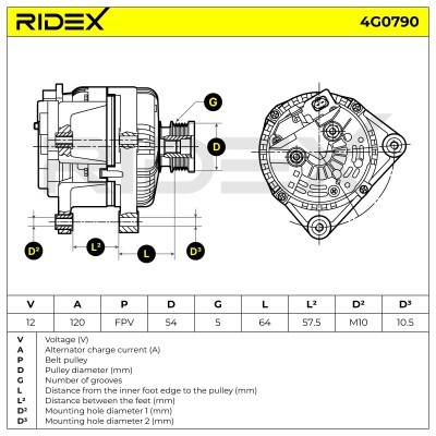 Generator RIDEX 4G0790 4G0790 - foto 8