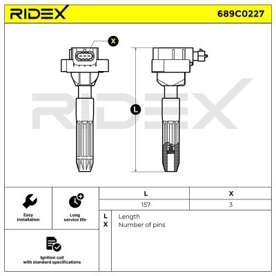 Zündspule RIDEX 689C0227 689C0227 - foto 2
