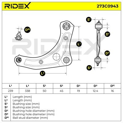 Querlenker RIDEX 273C0943 273C0943 - foto 8