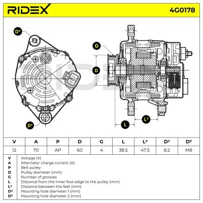 Generator RIDEX 4G0178 4G0178 - foto 7