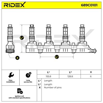 Zündspule RIDEX 689C0101 689C0101 - foto 9