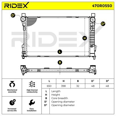 Kühler, Motorkühlung RIDEX 470R0550 470R0550 - foto 5