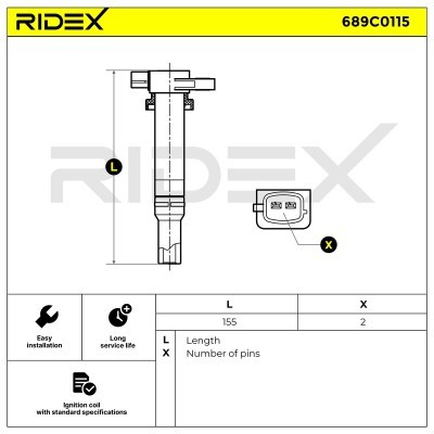 Zündspule RIDEX 689C0115 689C0115 - foto 2