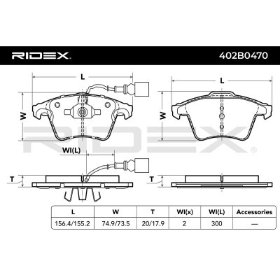 Bremsbeläge Satz RIDEX 402B0470 402B0470 - foto 3