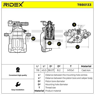 Bremssattel RIDEX 78B0133 78B0133 - foto 4