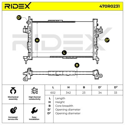 Kühler, Motorkühlung RIDEX 470R0231 470R0231 - foto 7