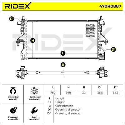 Kühler, Motorkühlung RIDEX 470R0887 470R0887 - foto 5