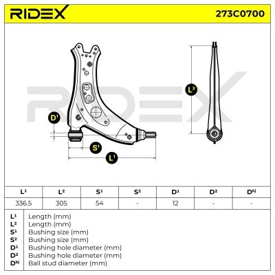 Querlenker RIDEX 273C0700 273C0700 - foto 4