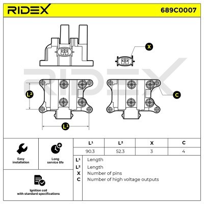 Zündspule RIDEX 689C0007 689C0007 - foto 4