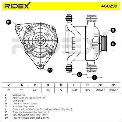 Generator RIDEX 4G0299 4G0299 - foto 11