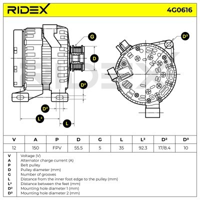 Generator RIDEX 4G0616 4G0616 - foto 7