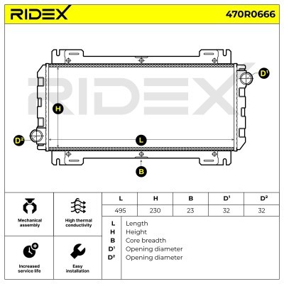 Kühler, Motorkühlung RIDEX 470R0666 470R0666 - foto 5