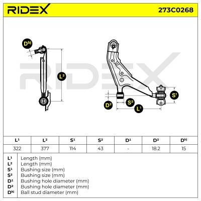 Querlenker RIDEX 273C0268 273C0268 - foto 3