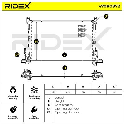 Kühler, Motorkühlung RIDEX 470R0872 470R0872 - foto 7