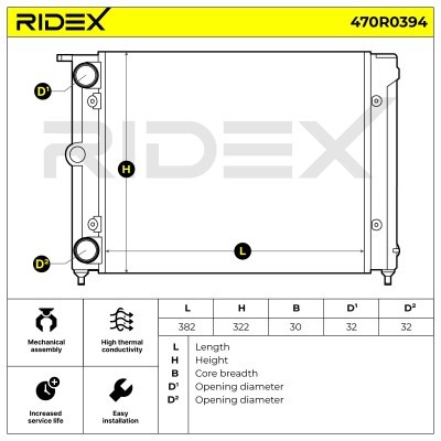 Kühler, Motorkühlung RIDEX 470R0394 470R0394 - foto 7