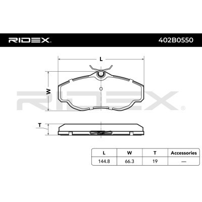 Bremsbeläge Satz RIDEX 402B0550 402B0550 - foto 6