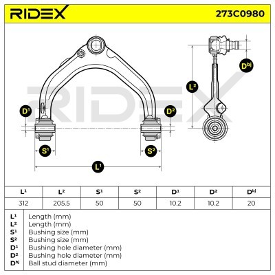Querlenker RIDEX 273C0980 273C0980 - foto 6