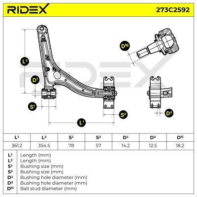 Querlenker RIDEX 273C2592 273C2592 - foto 8