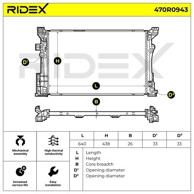 Kühler, Motorkühlung RIDEX 470R0943 470R0943 - foto 5