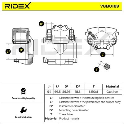 Bremssattel RIDEX 78B0189 78B0189 - foto 5