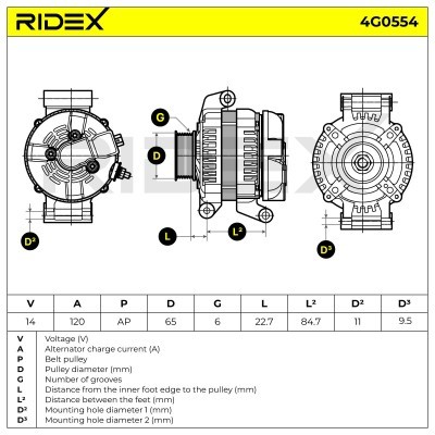 Generator RIDEX 4G0554 4G0554 - foto 6