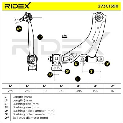 Querlenker RIDEX 273C1390 273C1390 - foto 7