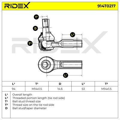 Spurstangenkopf RIDEX 914T0217 914T0217 - foto 5