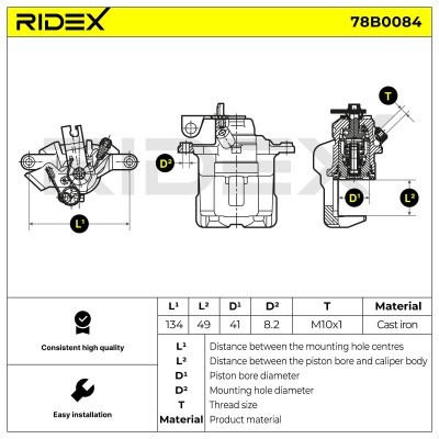 Bremssattel RIDEX 78B0084 78B0084 - foto 3