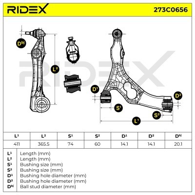 Querlenker RIDEX 273C0656 273C0656 - foto 11