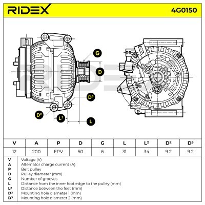 Generator RIDEX 4G0150 4G0150 - foto 7