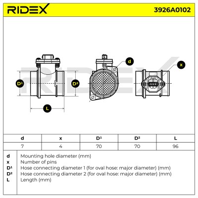 Luftmassenmesser RIDEX 3926A0102 3926A0102 - foto 6