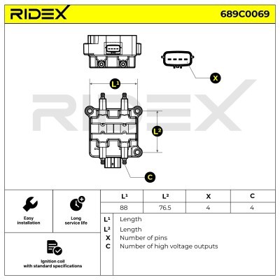 Zündspule RIDEX 689C0069 689C0069 - foto 5