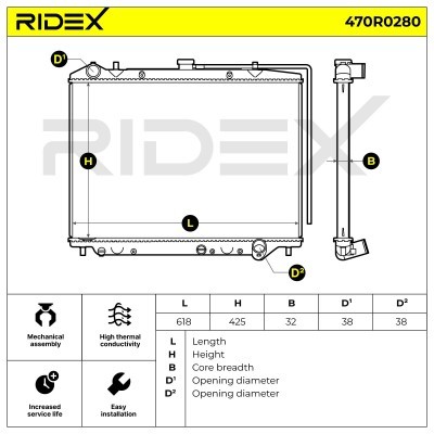 Kühler, Motorkühlung RIDEX 470R0280 470R0280 - foto 5