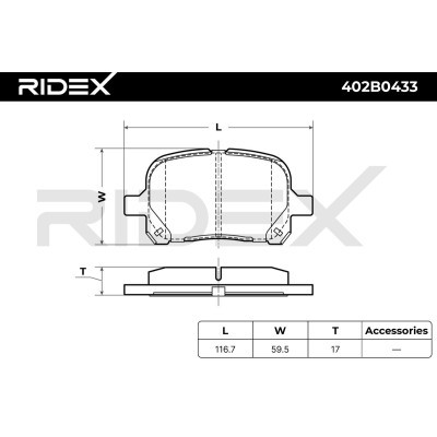 Bremsbeläge Satz RIDEX 402B0433 402B0433 - foto 7