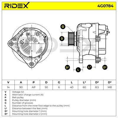 Generator RIDEX 4G0784 4G0784 - foto 5
