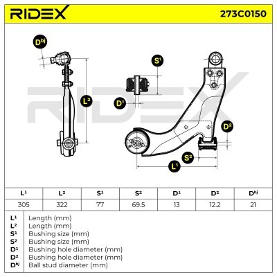 Querlenker RIDEX 273C0150 273C0150 - foto 7