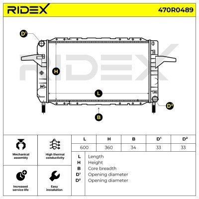 Kühler, Motorkühlung RIDEX 470R0489 470R0489 - foto 5