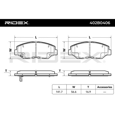 Bremsbeläge Satz RIDEX 402B0406 402B0406 - foto 4