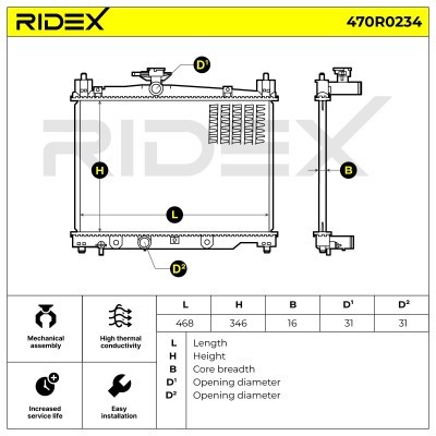 Kühler, Motorkühlung RIDEX 470R0234 470R0234 - foto 4