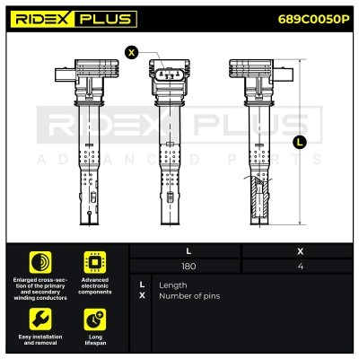 Zündspule RIDEX 689C0050P 689C0050P - foto 3