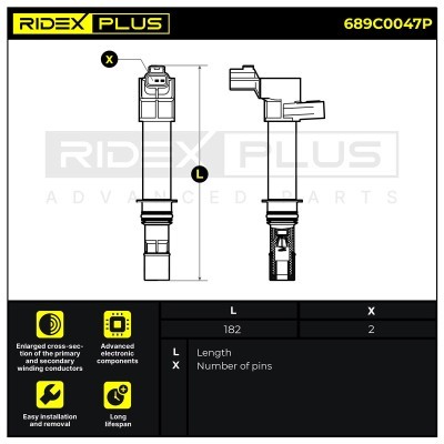 Zündspule RIDEX 689C0047P 689C0047P - foto 9