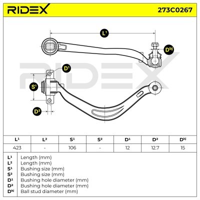 Querlenker RIDEX 273C0267 273C0267 - foto 6