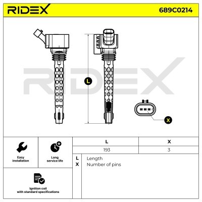 Zündspule RIDEX 689C0214 689C0214 - foto 6