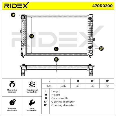 Kühler, Motorkühlung RIDEX 470R0200 470R0200 - foto 7